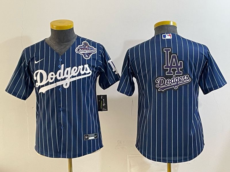 Youth 2026 Los Angeles Dodgers Blank Drak Blue Stripe Game Nike MLB Jersey style 009